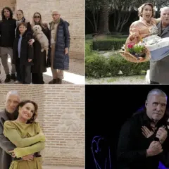 Goran Karan z rodziną: żona, synowie i pies.