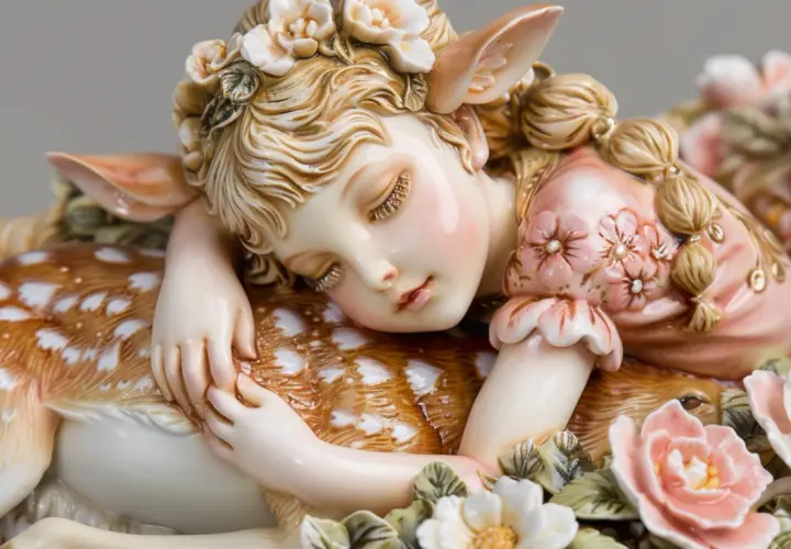 Delikatne uroki: porcelanowe sarenki i dziewczynki - sztuka
