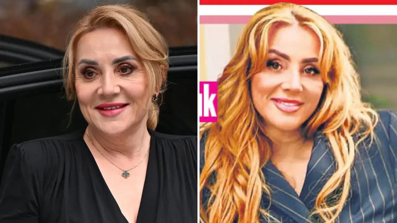 Danuta Martyniuk na dwóch zdjęciach: z lewej w czarnej bluzce, z prawej w marynarce w paski.